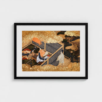 Tale of Genji - Japanese Courtly Aesthetics Art Print / Canvas Kneels Beneath, Rolled-back Eaves Prints