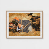 Tale of Genji - Japanese Courtly Aesthetics Art Print / Canvas Kneels Beneath, Rolled-back Eaves Prints