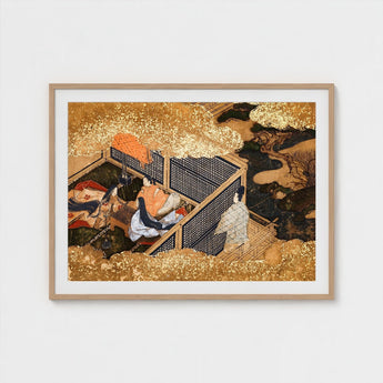 Tale of Genji - Japanese Courtly Aesthetics Art Print / Canvas Kneels Beneath, Rolled-back Eaves Prints
