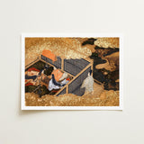 Tale of Genji - Japanese Courtly Aesthetics Art Print / Canvas Kneels Beneath, Rolled-back Eaves Prints