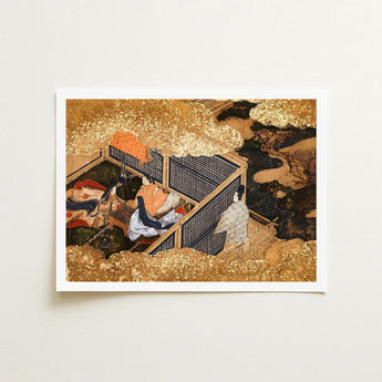Tale of Genji - Japanese Courtly Aesthetics Art Print / Canvas Kneels Beneath, Rolled-back Eaves Prints