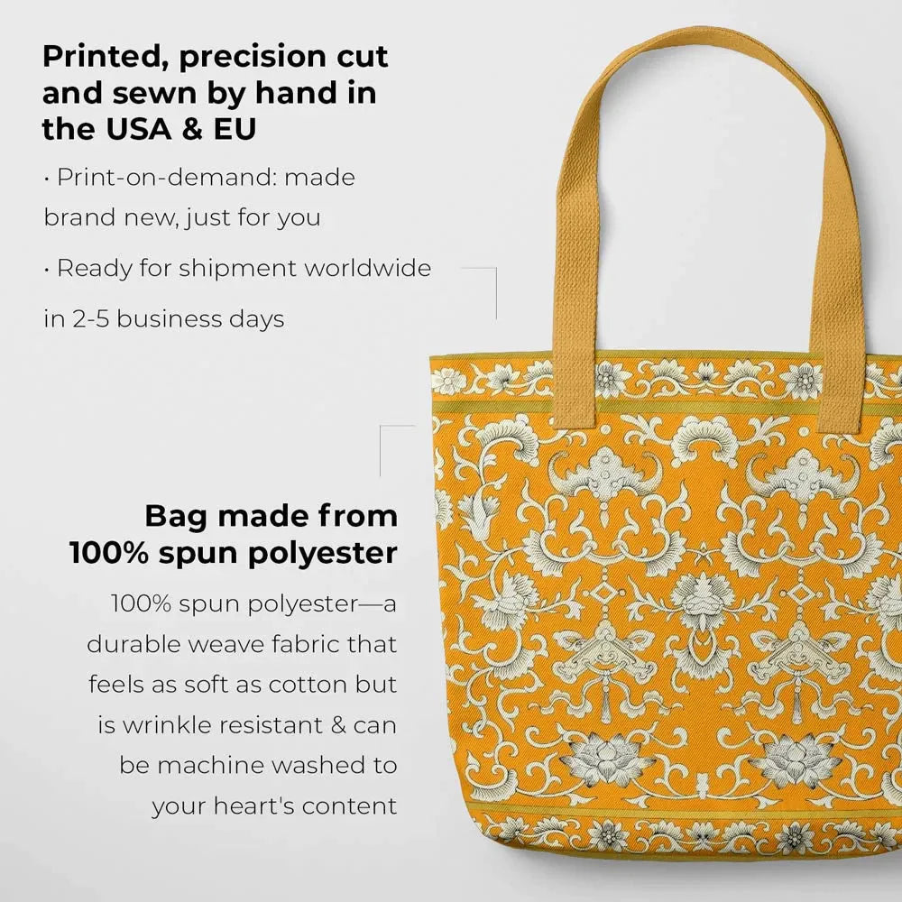 Tangerine Dream Tote Bag - Heavy Duty Reusable Grocery Bag - Shopping Totes - Aesthetic Art