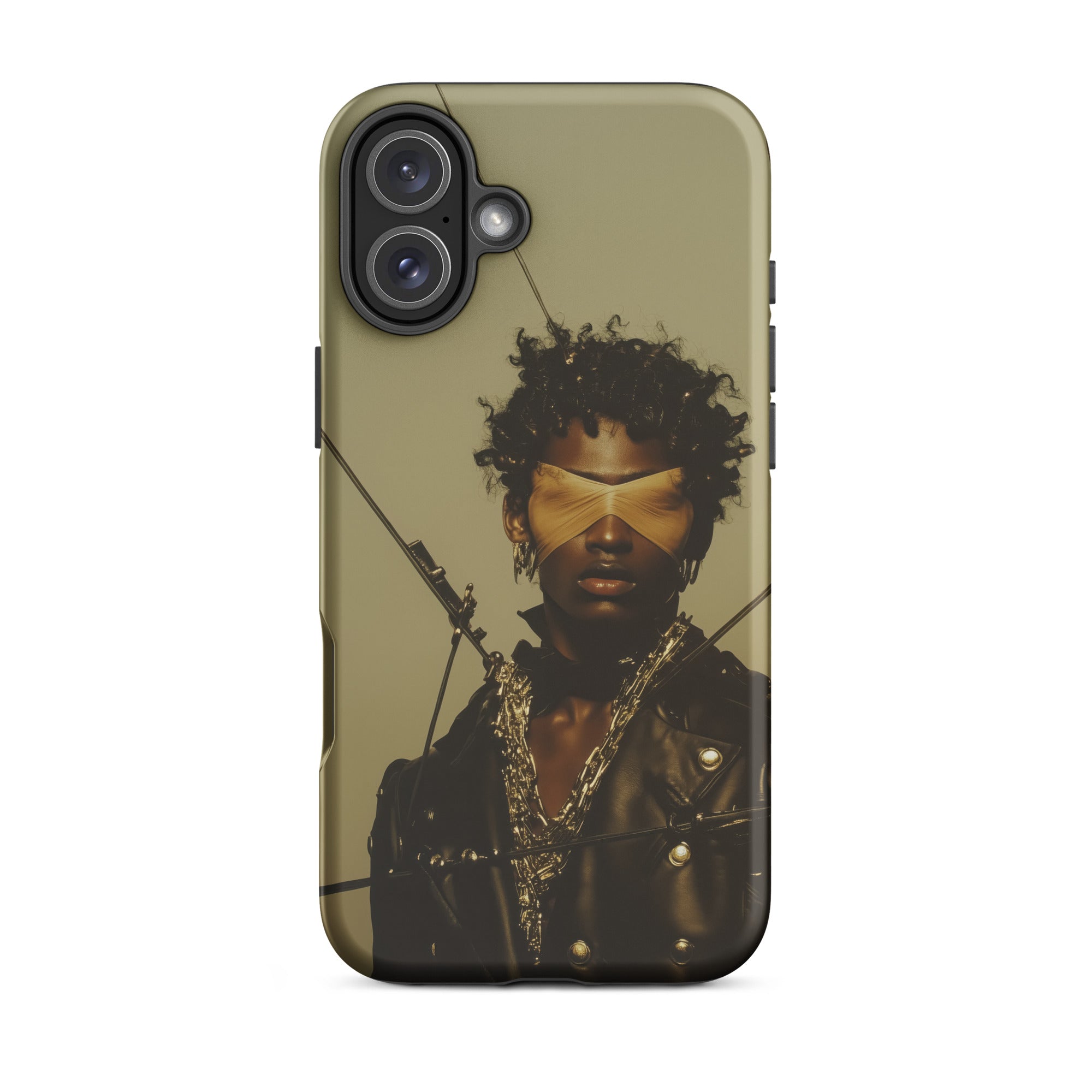 On Target Black Gay Biker Queen Iphone Case, 16 Plus / Matte, Phone Case Person Blindfold