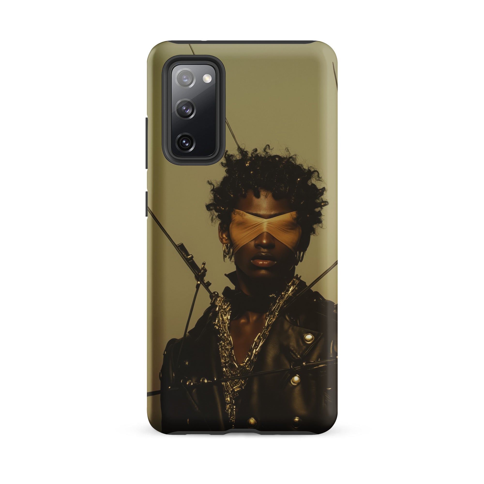 On Target Black Gay Biker Queen Samsung Case, Galaxy S20 Fe / Matte, Smartphone Case Graphic Person Blindfold Chains
