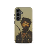 On Target - Black Gay Biker Queen Samsung Case, Galaxy S24 / Matte, Smartphone Case Printed Person Blindfold Chains