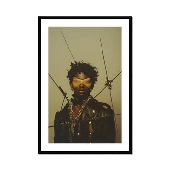 On Target - Black Gay Motorcycle Queen Art Print, Framed Portrait Person Blindfold