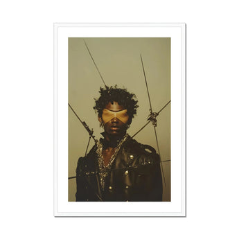 On Target - Black Gay Motorcycle Queen Art Print, Framed Portrait Blindfolded Person