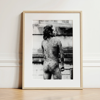 Tattooed Betto - Sexy Japanese Horse-man Art Print / Canvas, 12x16’’ / 31x41cm / Natural Frame / Matboard, Posters Prints & Visual Artwork,