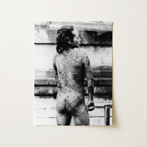Tattooed Betto - Sexy Japanese Horse-man Art Print / Canvas, 12x16’’ / 31x41cm / Unframed / no Border, Posters Prints & Visual Artwork,