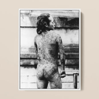 Tattooed Betto - Sexy Japanese Horse-man Art Print / Canvas, 12x16’’ / 31x41cm / White Frame, Posters Prints & Visual Artwork, Toby Leon