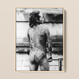 Tattooed Betto - Sexy Japanese Horse-man Art Print / Canvas Black-and-white Framed Photograph Person Intricate Full-body Tattoos Irezumi,