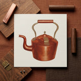 Tea Kettle - Edward L. Loper 1930s Kitchen Art Print / Canvas Copper Curved Spout Arched Handle Brass Accents, Burnished Beauty, Prints