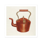 Tea Kettle - Edward L. Loper 1930s Kitchen Art Print, Copper Kettle Brass Handle Spout