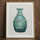 Teal Carafe - Van Silvay 1930s Glassware Art Print / Canvas, 24x32’’ / 61x81cm / Natural Frame / Matboard, Posters Prints & Visual Artwork,