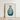 Framed Illustration Teal Glass Bottle Ribbed Fluted Neck Carafe, Van Silvay Decorative, 1930s Glassware Art