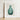 Framed Illustration Teal Glass Bottle Fluted Ribbed Narrow Carafe, Van Silvay Decorative, 1930s Glassware Art