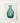 Hand-painted Illustration Vintage-style Green Glass Bottle Fluted Ribbed Teal Carafe, Van Silvay Decorative, 1930s Glassware Art