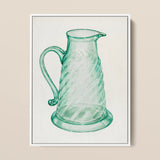 Teal Molasses Jug - Giacinto Capelli 1930s Kitchen Art Print / Canvas, 12x16’’ / 31x41cm / White Frame, Posters Prints & Visual Artwork,