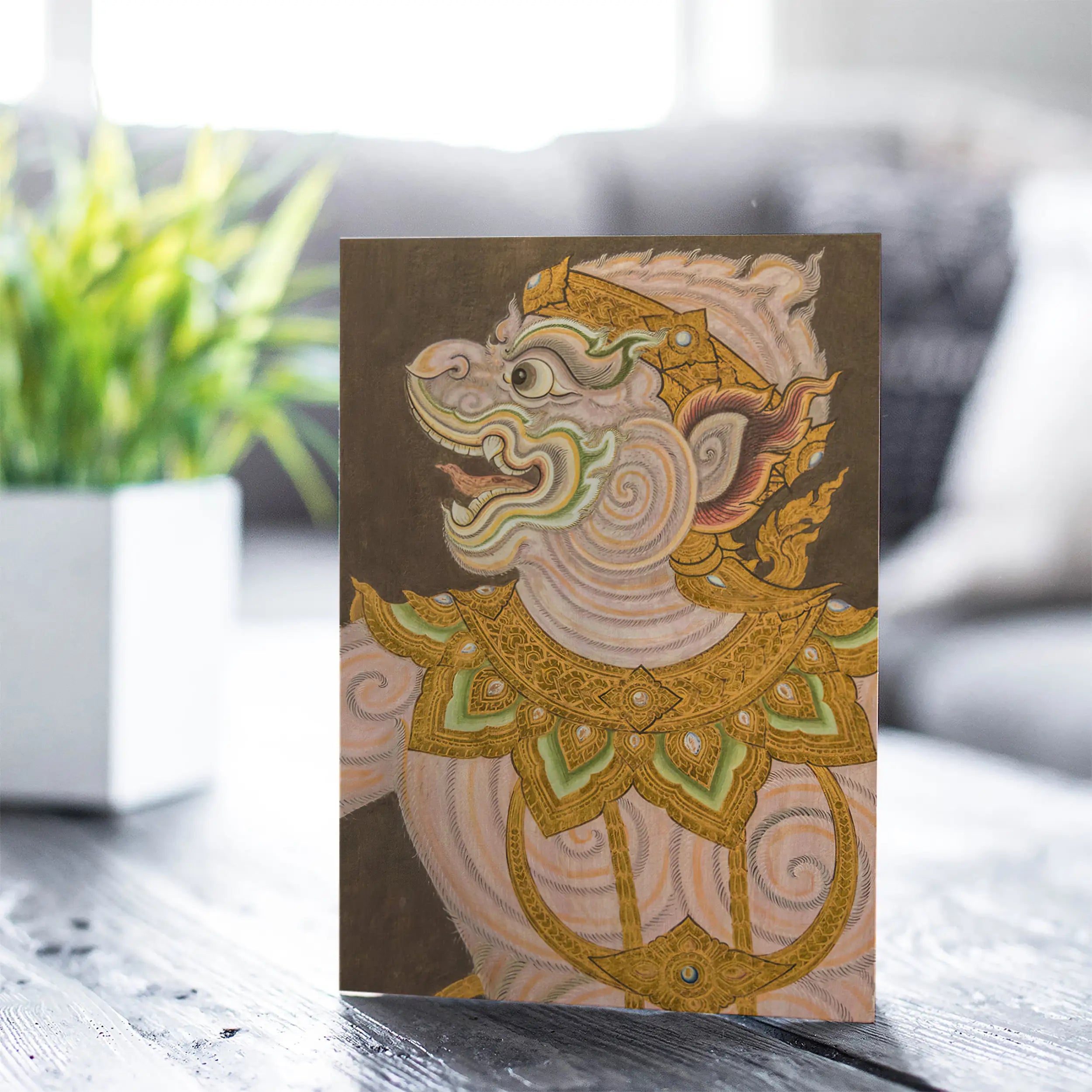 Thai Monkey do too - Golden Lai Regalia Art Greeting Card - & Note Cards - Aesthetic Art