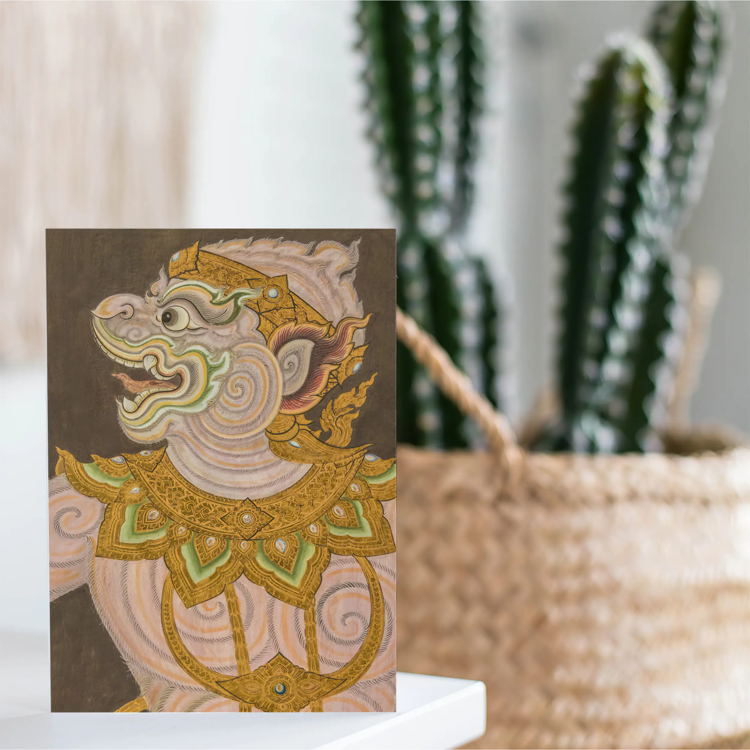 Thai Monkey do too - Golden Lai Regalia Art Greeting Card - & Note Cards - Aesthetic Art