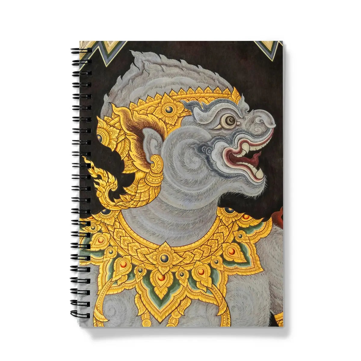 Thai Monkey See too - Ancient Style Fresco Art Notebook - A5 - Graph Paper - Notebooks & Notepads - Aesthetic Art