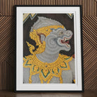 Thai Monkey See too - Ancient Style Fresco Art Print