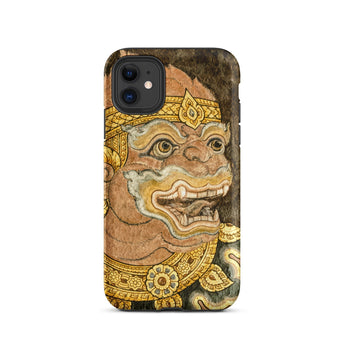 Thai Monkey See - Traditional Fresco Iphone Case 11 / Matte Monkey God Phone Case Wat Phra Kaew, Siam’s Legendary Simians, Grinning Deity