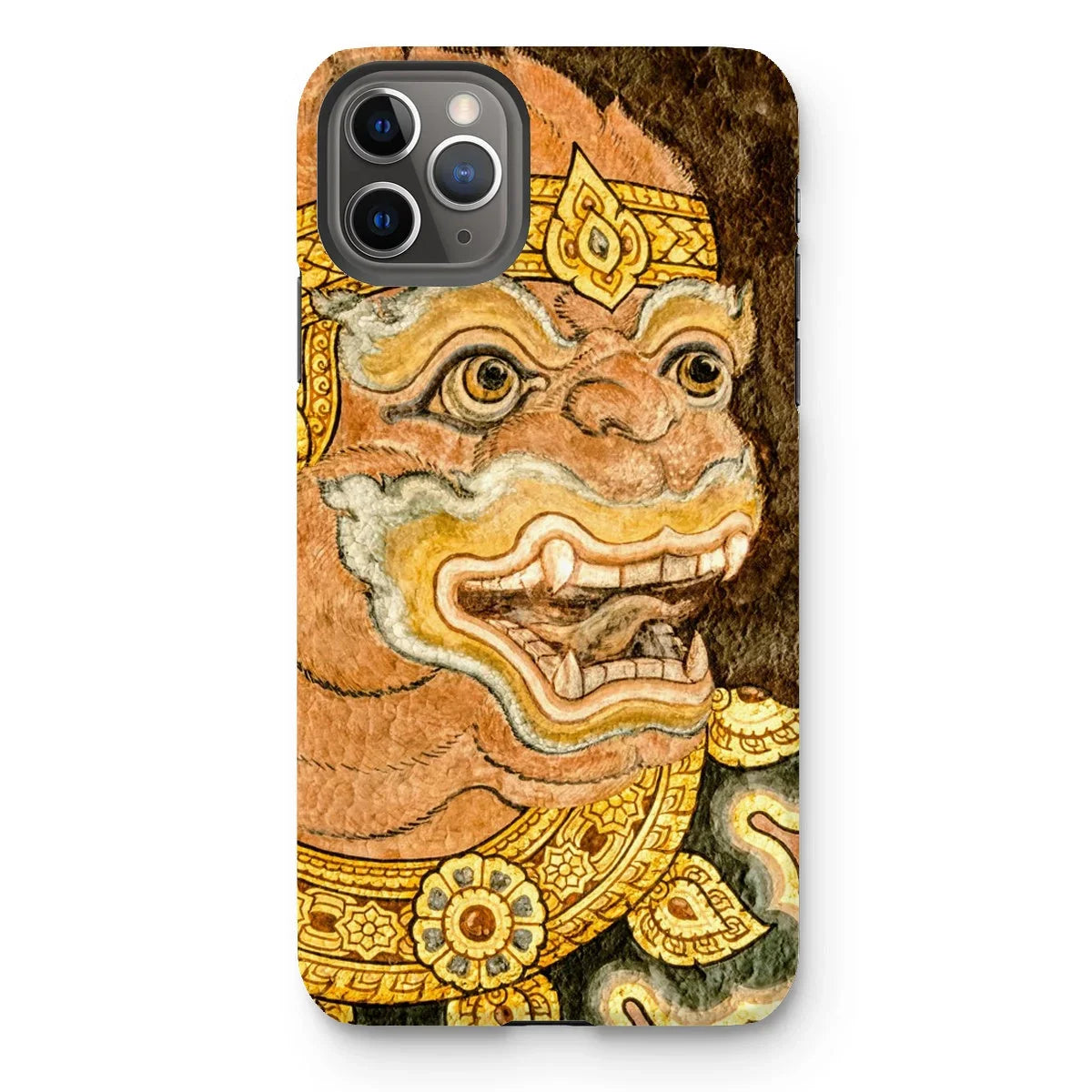 Thai Monkey See - Traditional Fresco Iphone Case, 11 Pro Max / Matte, Iphone Case Colorful Thai-style Demon Mythical Creature Design