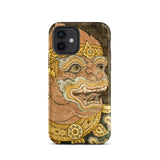Thai Monkey See - Traditional Fresco Iphone Case 12 / Matte Hanuman Phone Case Wat Phra Kaew, Siam’s Legendary Simians, Grinning Monkey