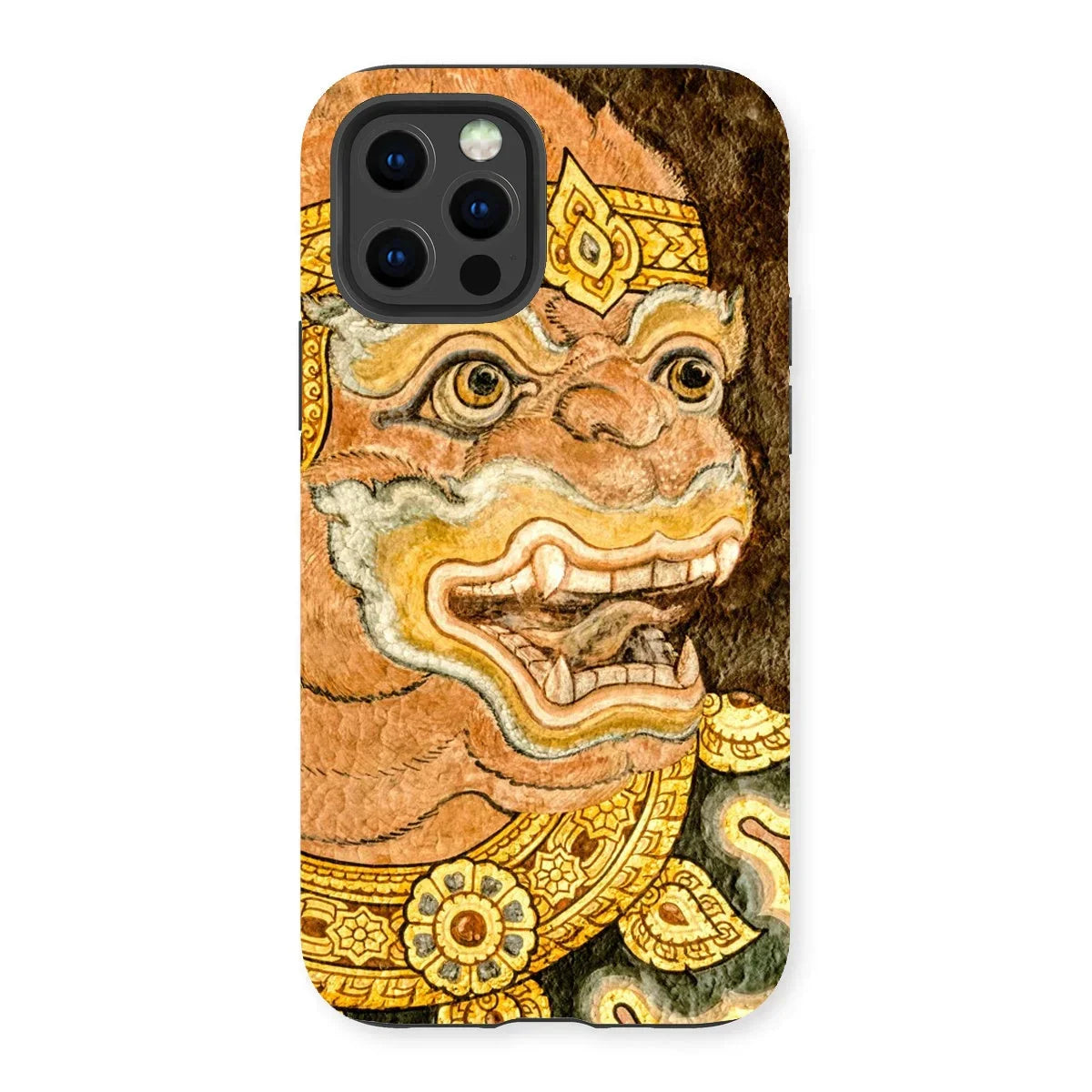 Thai Monkey See - Traditional Fresco Iphone Case, 13 Pro / Matte, Phone Case Colorful Ornate Design Mythical Creature’s Face