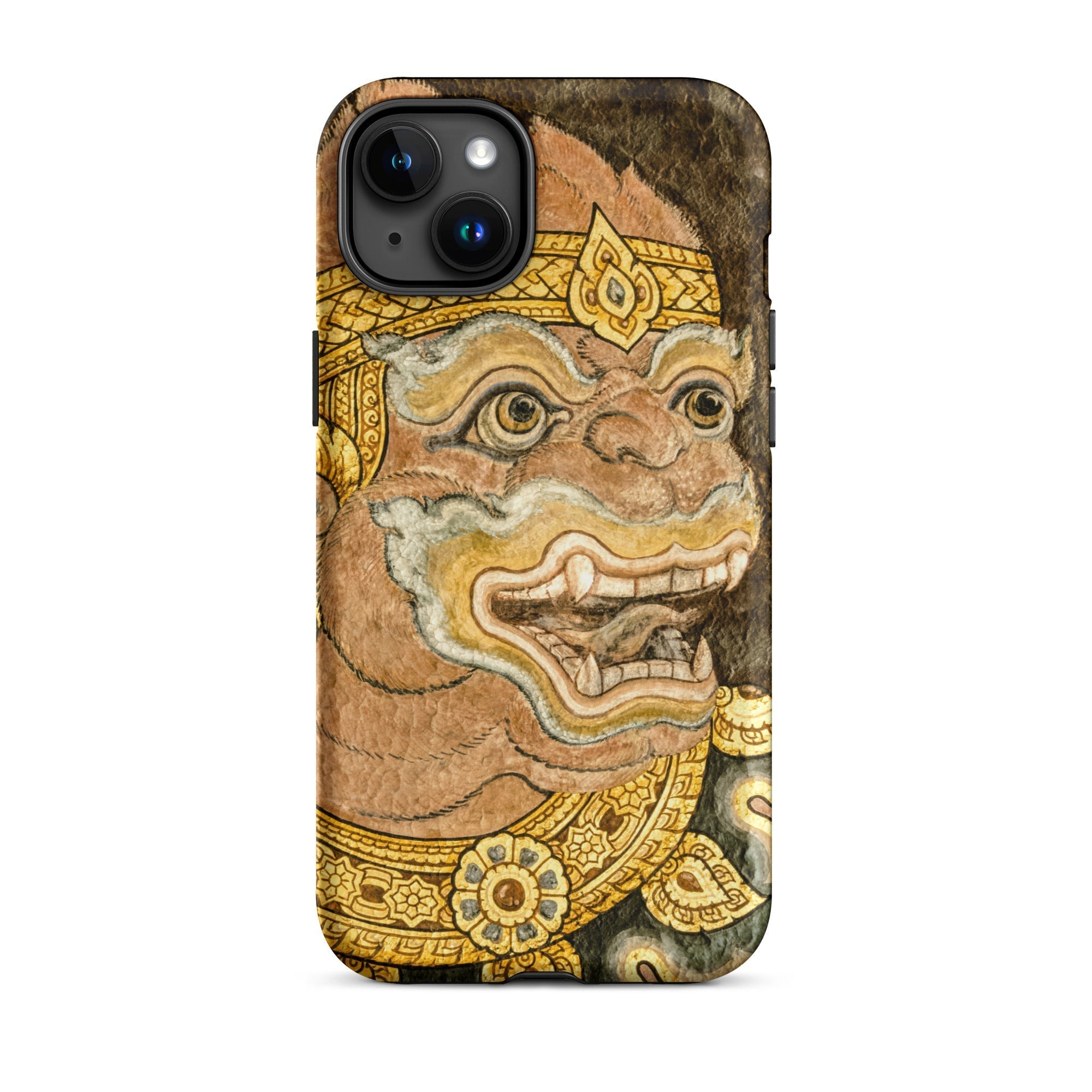 Thai Monkey See Traditional Fresco Iphone Case, 15 Plus / Matte, Iphone Case Ornate Monkey Design