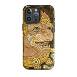 Thai Monkey See - Traditional Fresco Iphone Case, 16 Pro Max / Matte, Hanuman-themed Iphone Case