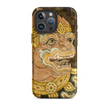 Thai Monkey See - Traditional Fresco Iphone Case 16 Pro Max / Matte Hanuman-themed Wat Phra Kaew, Siam’s Legendary Simians, Grinning Deity
