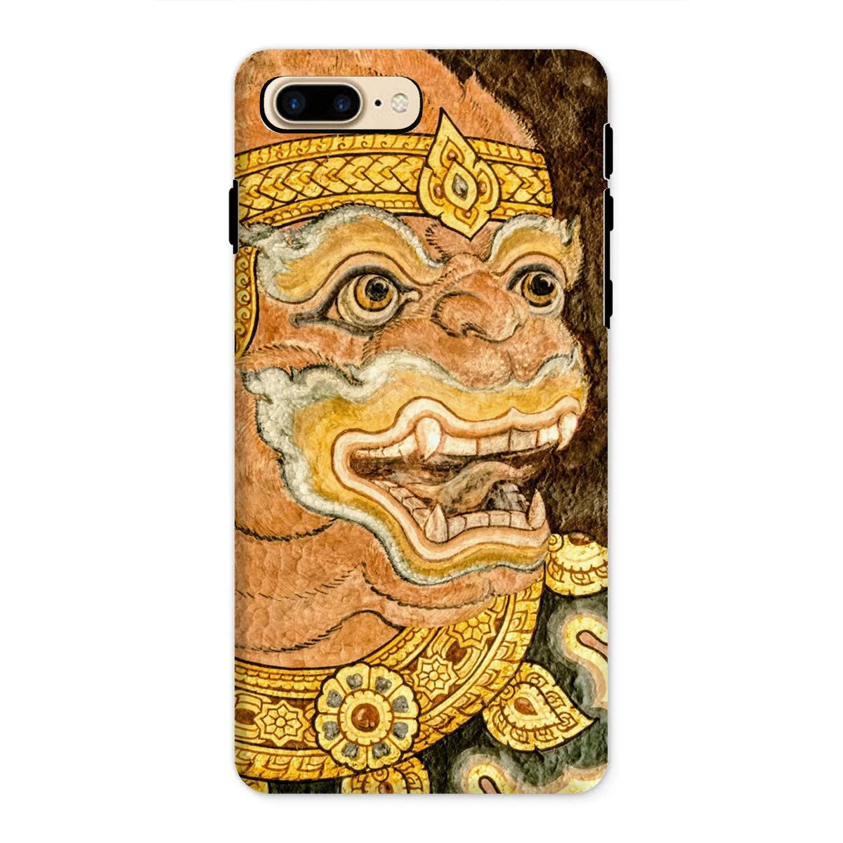 Thai Monkey See - Traditional Fresco Iphone Case, 8 Plus / Matte, Phone Case Colorful Thai-style Demon Mask Design
