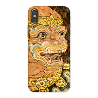 Thai Monkey See - Traditional Fresco Iphone Case x / Matte Ornate Phone Case Traditional Thai-style Demon Mask Design Wat Phra Kaew, Siam’s