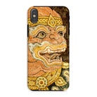 Thai Monkey See - Traditional Fresco Iphone Case, Xs / Matte, Phone Case Colorful Thai-style Demon Mask Design