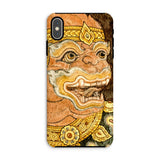Thai Monkey See - Traditional Fresco Iphone Case Xs Max / Matte Phone Case Ornate Thai-style Mythical Creature Design Golden Wat Phra Kaew,