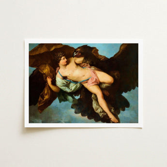 The Abduction of Ganymede - Benigne Gagneraux Art Print / Canvas Seizes Trojan, Myth, Dark Eagle Sovereign, Cerulean Sky Opening, Pale