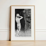 The Anarchist - Sascha Schneider Art Print / Canvas Framed Black-and-white Lithograph Nude Figure Sphere Head Set Sneider, Schneider’s,