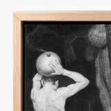 The Anarchist - Sascha Schneider Art Print / Canvas Black-and-white Framed Artwork Figure Spherical Object Head Encased Sneider,
