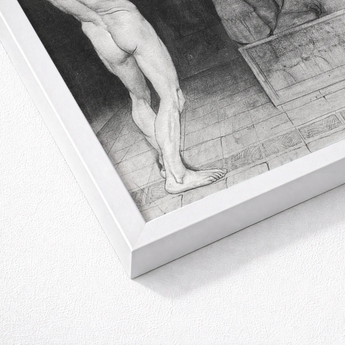 The Anarchist - Sascha Schneider Art Print / Canvas White Framed Black Muscular Figure’s Legs Sneider, Schneider’s, Prints
