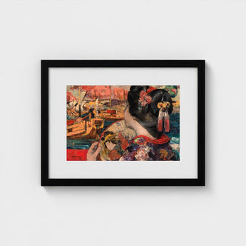 The Balcony - Edward Atkinson Hornel Art Print / Canvas Silken Nape Aglow, Lacquered Hair Pinned, Painted Clouds Convulse Prints