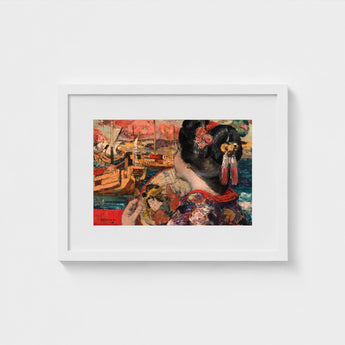 The Balcony - Edward Atkinson Hornel Art Print / Canvas Silken Nape Aglow, Lacquered Hair Pinned, Painted Clouds Convulse Prints