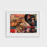 The Balcony - Edward Atkinson Hornel Art Print / Canvas Silken Nape Aglow, Lacquered Hair Pinned, Painted Clouds Convulse Prints
