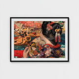 The Balcony - Edward Atkinson Hornel Art Print / Canvas Silken Nape Aglow, Lacquered Hair Pinned, Painted Clouds Convulse Prints