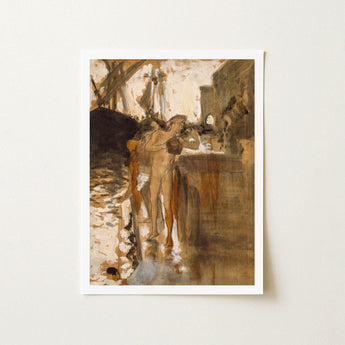 The Balcony Spain and Two Nude Bathers Standing on a Wharf - John Singer Sargent Art Print / Canvas, Prints