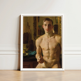 The Boxer - Konstantin Andreevic Somov Art Print / Canvas Framed Classical Oil Painting Nude Male Figure Defined Somov’s ?The Boxer’, M
