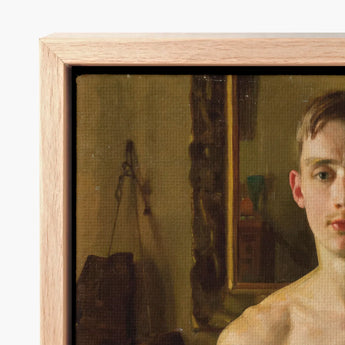 The Boxer - Konstantin Andreevic Somov Art Print / Canvas Framed Oil Painting Young Man Light Skin Dark Somov’s ?The Boxer’, Mesmerizing P