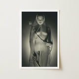 The Bride - Max Dupain Art Print / Canvas Wide-mesh Fishing Net, Drapes, Open Lattice Pressing, Shadow-diamonds, Studio Silver Gelatin,