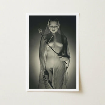 The Bride - Max Dupain Art Print / Canvas Wide-mesh Fishing Net, Drapes, Open Lattice Pressing, Shadow-diamonds, Studio Silver Gelatin,